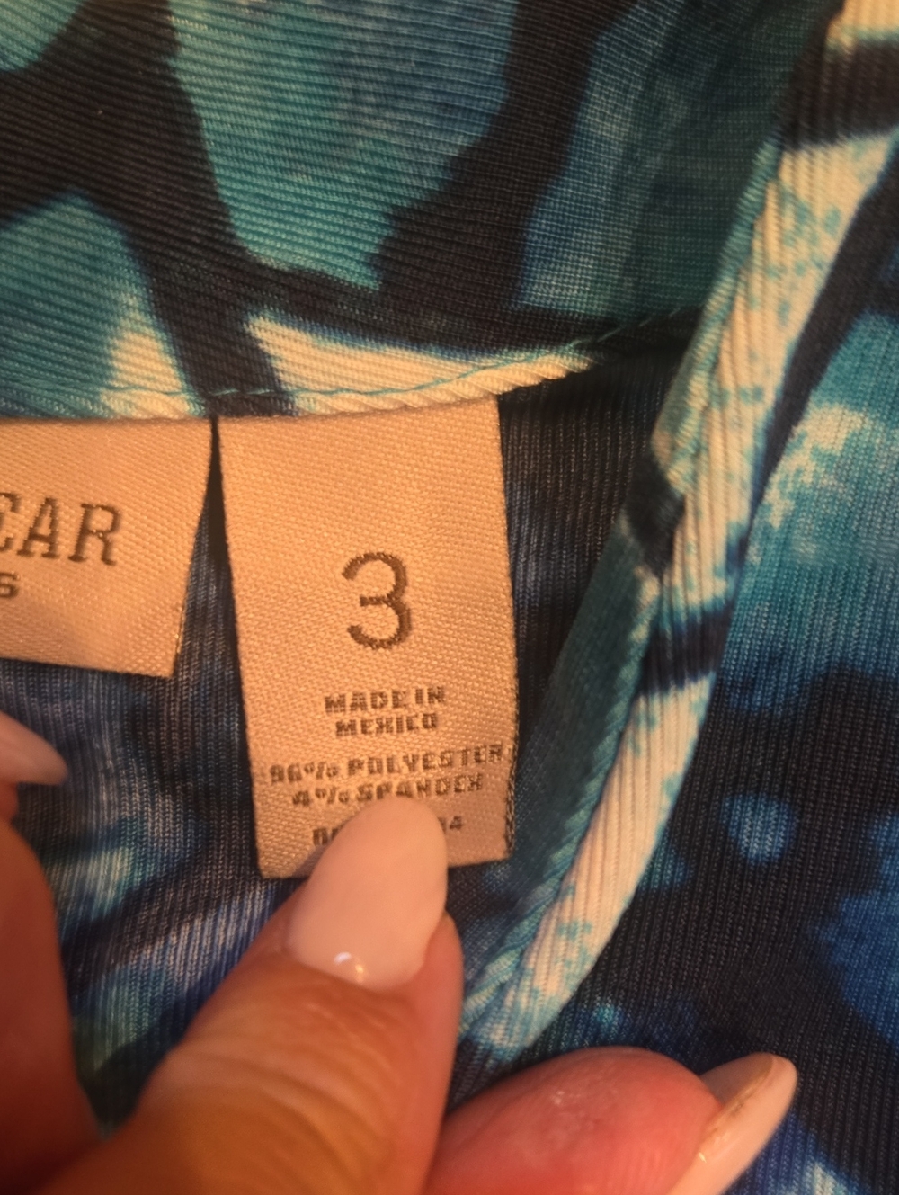 Easywear By Chico's Shades of Blue Design Print Open Front Cardigan - Picture 3 of 8